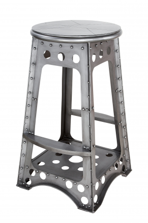 Taburet Aviation, Metal, Argintiu, 50x75x47 cm [1]