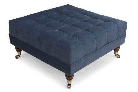 Taburet  Chesterfield, Albastru petrol, 70x32x70 cm