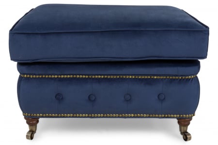 Taburet  Chesterfield, Albastru petrol, 75x45x70 cm [2]