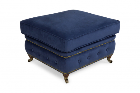 Taburet  Chesterfield, Albastru petrol, 75x45x70 cm
