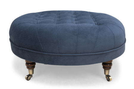 Taburet Chesterfield, Albastru petrol, 80x32x80 cm [2]