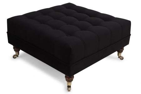 Taburet  Chesterfield, Negru, 70x32x70 cm