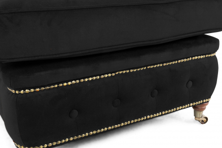 Taburet  Chesterfield, Negru, 75x45x70 cm [3]