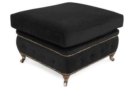 Taburet  Chesterfield, Negru, 75x45x70 cm