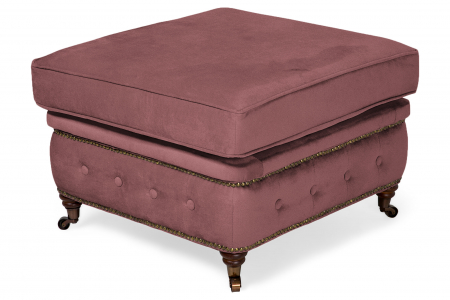 Taburet  Chesterfield, Roz inchis, 75x45x70 cm