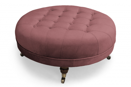 SALE % - Taburet  Chesterfield, Roz inchis, 80x32x80 cm