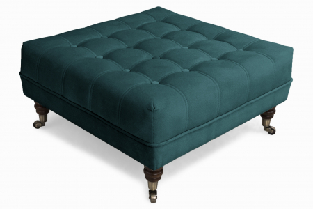 Taburet  Chesterfield, Turcoaz, 70x32x70 cm