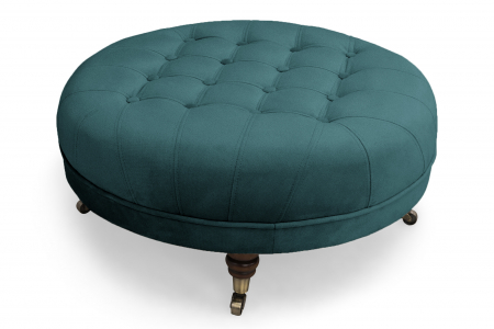 Taburet  Chesterfield, Turcoaz, 80x32x80 cm