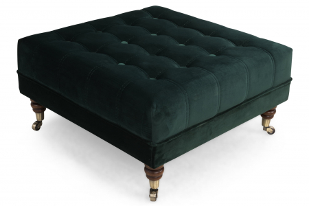 Taburet  Chesterfield, Verde inchis, 70x32x70 cm