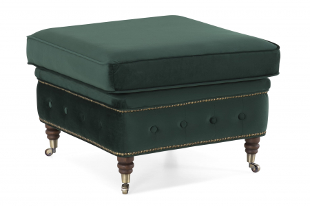 Taburet  Chesterfield, Verde inchis, 75x45x70 cm