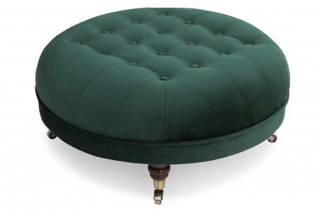 Taburet  Chesterfield, Verde inchis, 80x32x80 cm