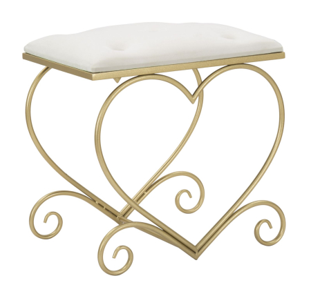 SALE % - Taburet crem in forma de inima 50x37,5x51,5 cm