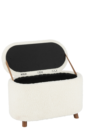 Taburet, Depozitare, Teddy, Alb [1]