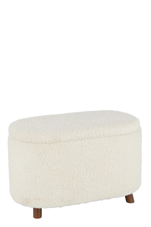 SALE % - Taburet, Depozitare, Teddy, Alb