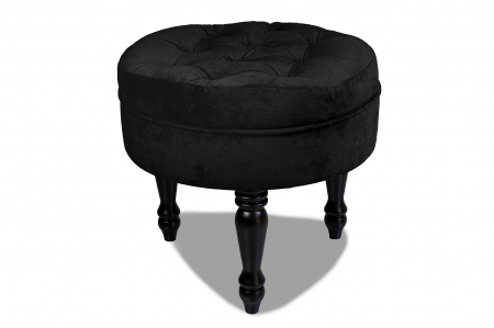 Taburete si pufuri - Taburet Filip chesterfield, negru, 50x48 cm