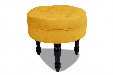 Taburete si pufuri - Taburet Filip chesterfield, galben, 50x48 cm