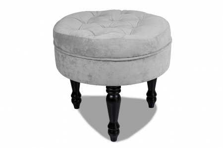 Taburete si pufuri - Taburet Filip chesterfield, gri deschis, 50x48 cm