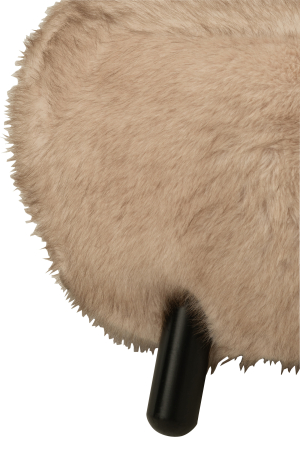 Taburet Teddy, picioare din lemn, culoare taupe, lemn [2]