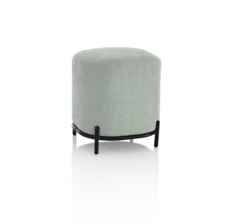 SALE % - Taburet VANITY, Metal/Stofa, Mint Verde, 42x42x45 cm