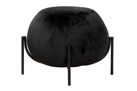 Taburet York, Catifea/Metal, Negru, 59x40x59 cm [1]