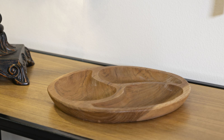 Tava, 3 PARTS din tec cm ø 25,5x3 (piesa unica) [7]