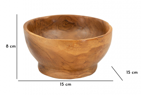 Tava, BUTOT din tec cm ø 15x8 (piesa unica) [7]