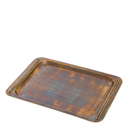 Tavă Tamar L, finisaj din alamă cu aspect vintage, Dims: L. 35.5 | W. 50 | H. 2.5  (CM) [3]