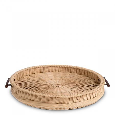 DINING - Tavă Vimini S ratan natur, Dims: Ø 63 | H. 9  (CM)
