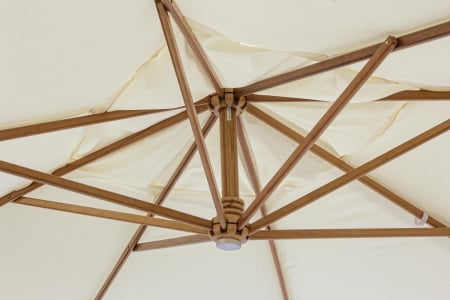 Umbrela Capua, Lemn, Crem, 400x300x320 cm [7]