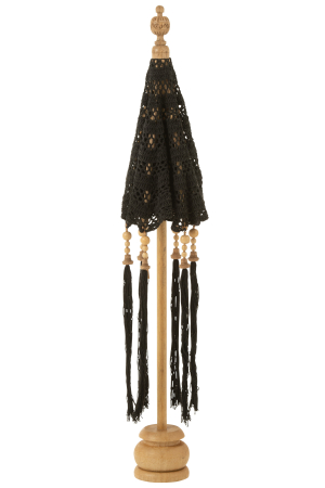 Umbrela decorativa, Textil, Negru, 94x53x53 [1]