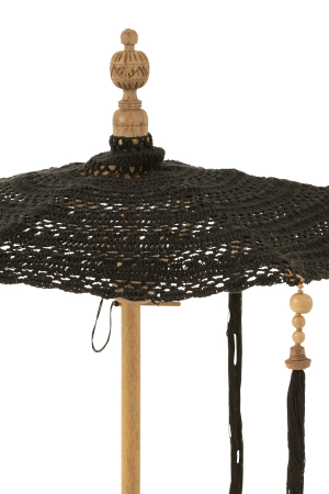 Umbrela decorativa, Textil, Negru, 94x53x53 [2]