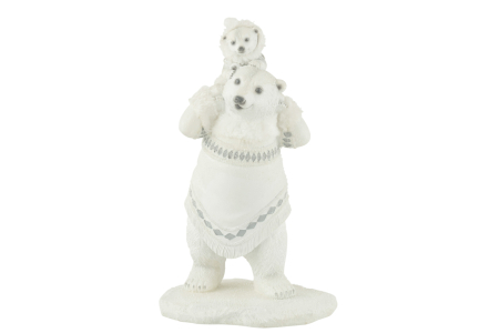 Decoratiuni - Urs polar, Compozit, Alb, 14x19x31 cm