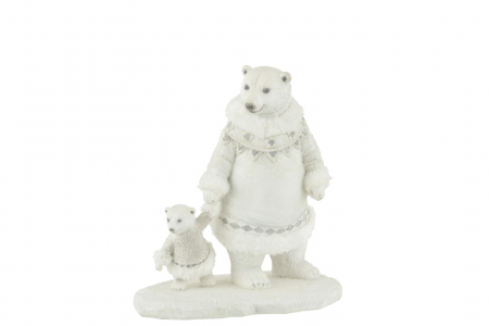 Decoratiuni - Urs polar, Compozit, Alb, 14x24x26 cm