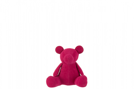 Decoratiuni - Urs, Textil, Fuchsia, 14x12.5x14 cm