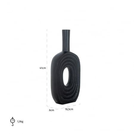 Vaza Emar, Aluminiu, Negru, 41x18.5x6 cm [4]