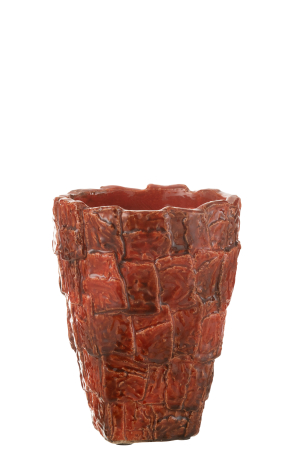 SALE % - Vază, Akane ceramică, Red M, L 21.5| W 21.5| H 28 cm
