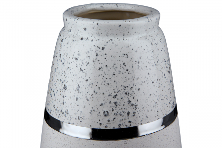 Vaza Algarve, Ceramica, Alb/Argintiu, 13x16x13 cm [2]