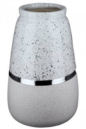 Vaza Algarve, Ceramica, Alb/Argintiu, 14.5x22x14.5 cm [1]
