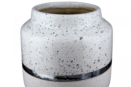 Vaza Algarve, Ceramica, Alb/Argintiu, 15x16x15 cm [2]