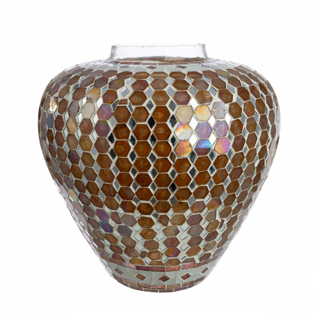 Vaza, Allegra, grafica, Sticla, maro, PU 2, H. 19 cm, D. 20 cm VAZE SI GHIVECE - Vaza, Allegra, grafica, Sticla, maro, PU 2, H. 19 cm, D. 20 cm