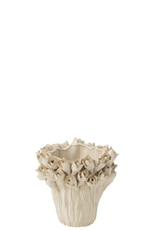 Vaze - Vază, Ambrosia ceramică, Alba S, L 20.5| W 20.5| H 19 cm