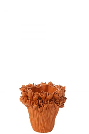 SALE % - Vază, Ambrosia ceramică, Portocaliu S, L 20.5| W 20.5| H 19 cm