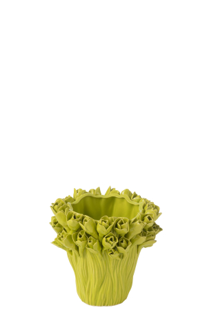 SALE % - Vază, Ambrosia ceramică, Verde S, L 20.5| W 20.5| H 19 cm