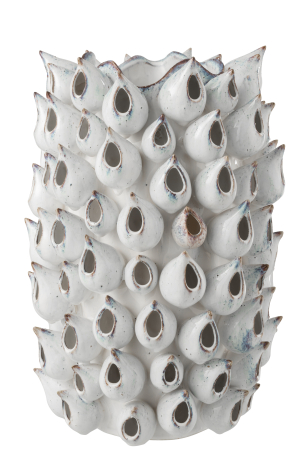 SALE % - Vaza Anemone, Portelan, Alb, 26x26x43 cm