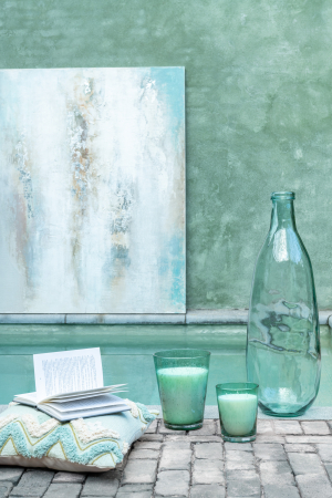 Vaza Aqua, Sticla, Albastru, 25x25x74.5 cm [4]