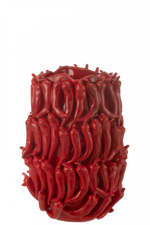 Vaze si boluri - Vază, Ardei Porțelan, Roșu XL, L 34| W 33.5| H 45 cm