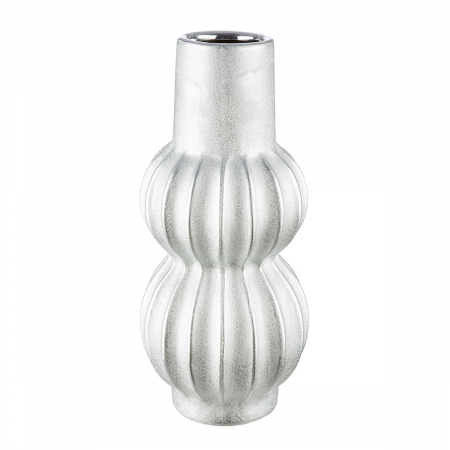 Vaza, Argento, Ceramica, argintie, PU 2, H. 30 cm, D. 13,5 cm VAZE SI GHIVECE - Vaza, Argento, Ceramica, argintie, PU 2, H. 30 cm, D. 13,5 cm
