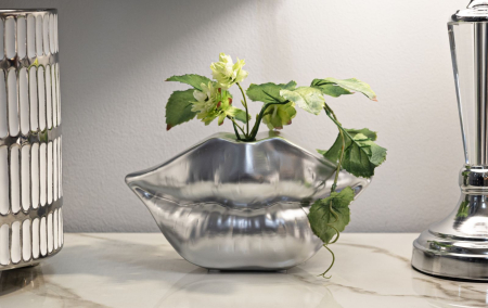 Vaza, argintie, buze cm 23x8x12  [4]