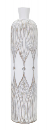 SALE % - Vaza Atene, Rasina, Alb, 60x15x15 cm