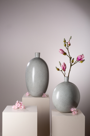 SALE % - Vaza ATHINA, Portelan, Gri, 20x45 cm